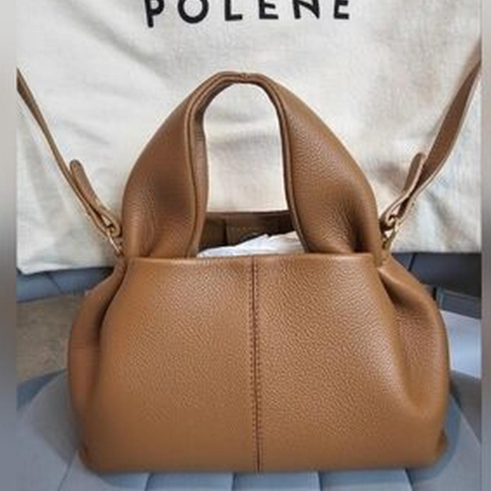 Polène Numero Neuf Mini Bag Grain Calfskin Leather Color Camel (Dust Bag + Bag)